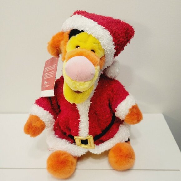 Vtg  Disney Store Winnie the Pooh Tigger Dressed Santa Red Suit Plush Stuffed To - Picture 2 of 7